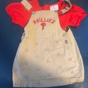 Toddler Phillies jumper with ruffle tshirt
